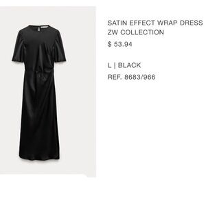 Zara satin Black Dress